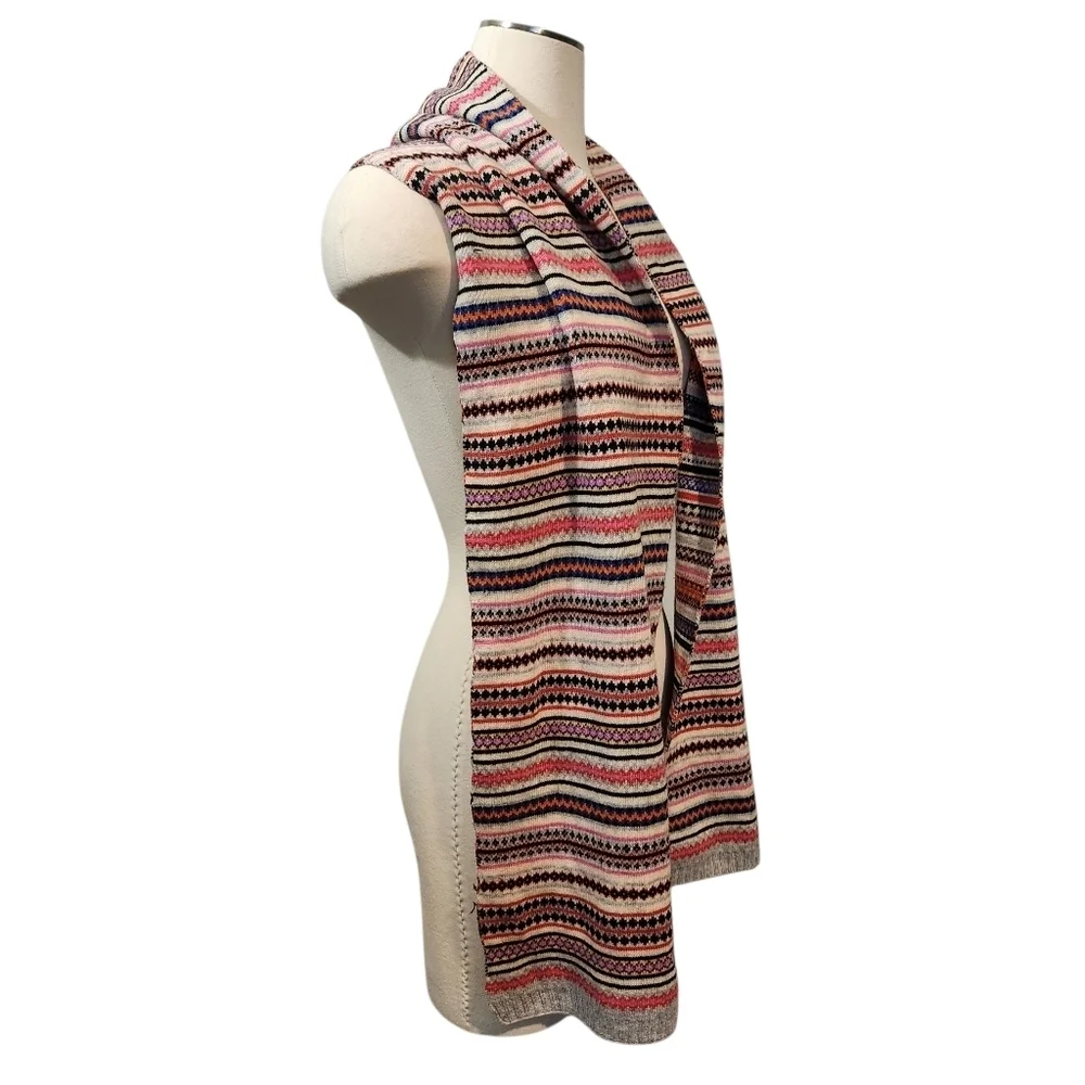 NWT GAP MERINO WOOL BLEND MULTICOLOR FAIR ISLE SCARF UNISEX